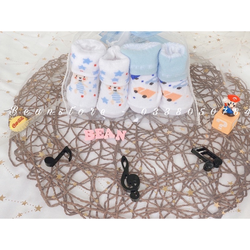 [ Hàng Mới Về ] Set 2 vớ túi lưới bé 0-6M