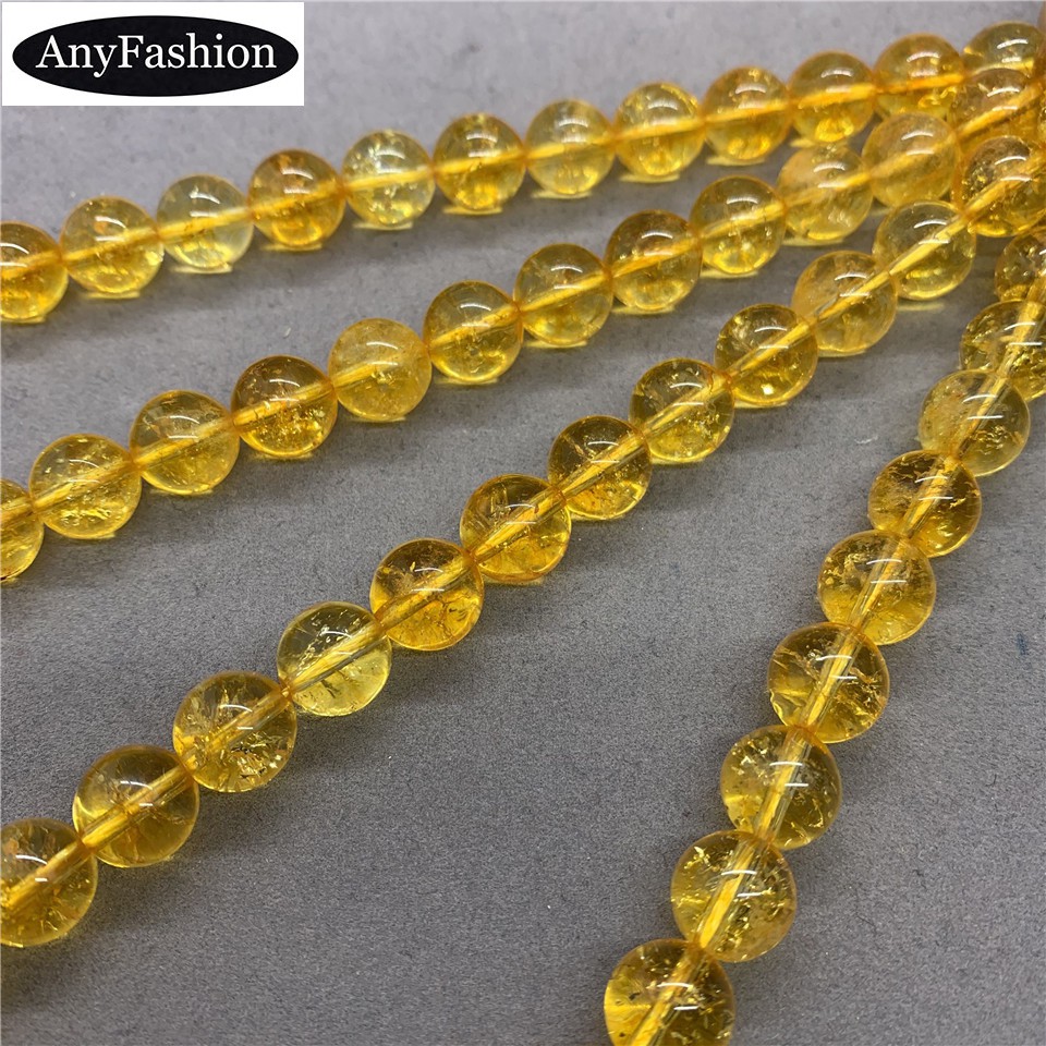 Citrine Hạt Đá Thạch Anh Tự Nhiên Màu Vàng Cỡ 4-12mm Dùng Làm Trang Sức diy