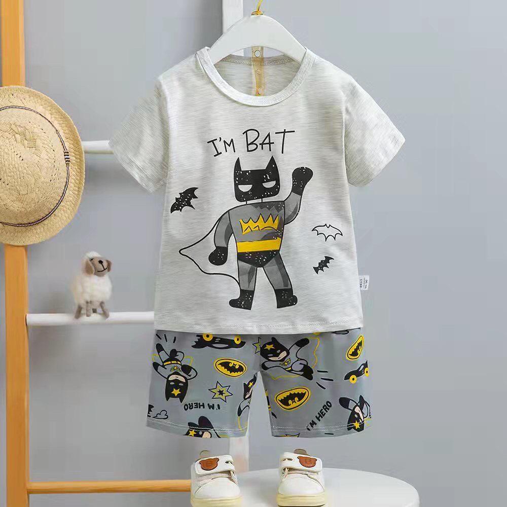 Đồ bộ bé trai quảng châu xuất hàn Quần áo trẻ em siêu nhân người nhện chất thun cotton cho bé trai 17kg-25kg