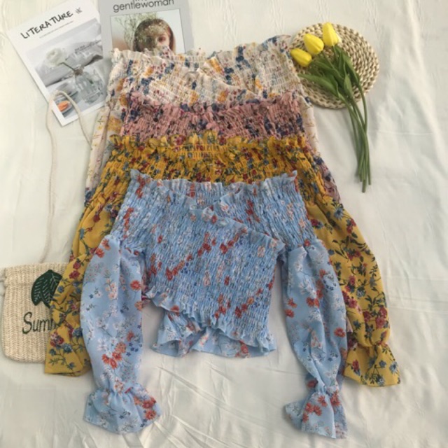 [ Mã WASTAPR giảm 10K đơn 50K] ÁO HOA NHÚNG ĐẮP CHÉO TAY DÀI | BigBuy360 - bigbuy360.vn