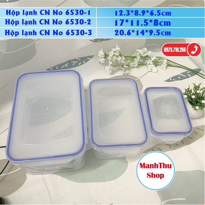 Bộ 3 hộp nhựa chữ nhật đựng thực phẩm, bảo quản thức ăn tiện lợi, an toàn  MANHTHUSHOP