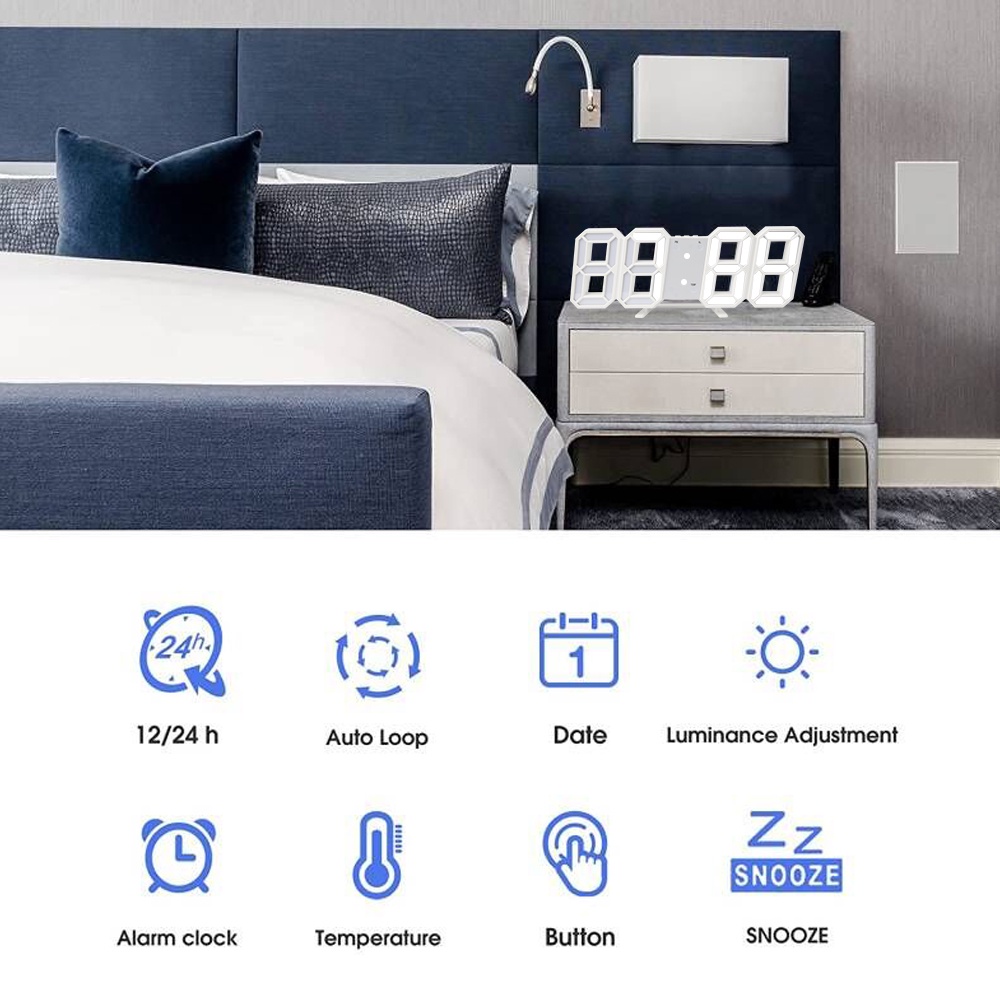 OSIDEN Đồng hồ LED điện tử phong cách Bắc Âu độc đáo