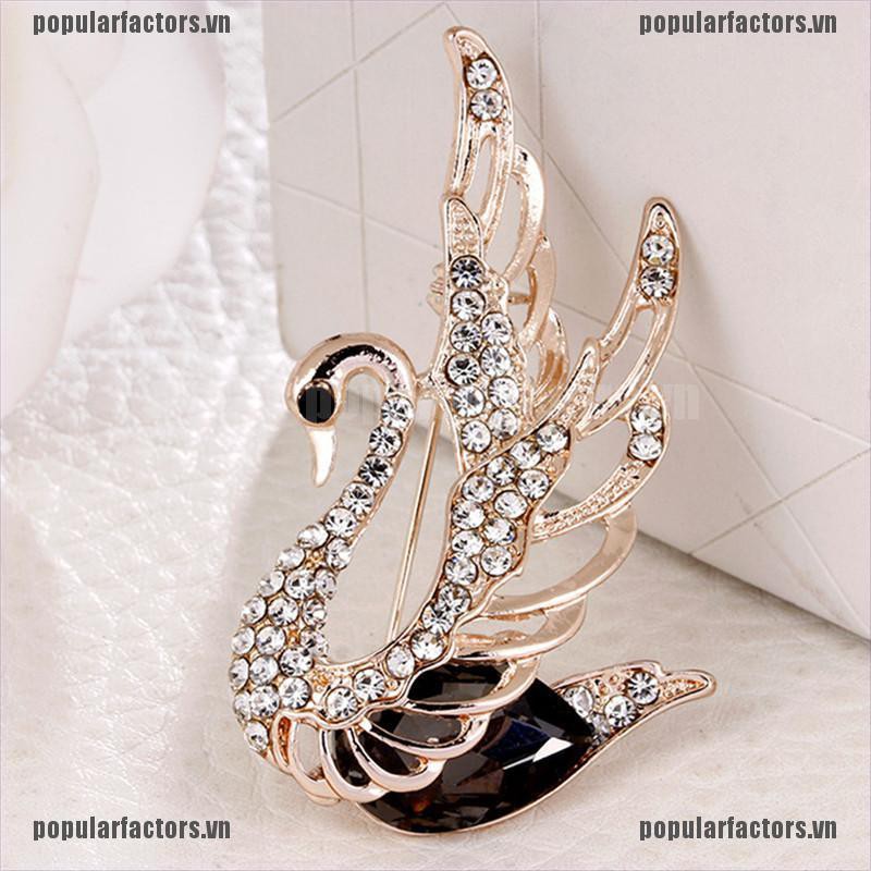 Huy hiệu cài áo hình thiên nga thời trang
