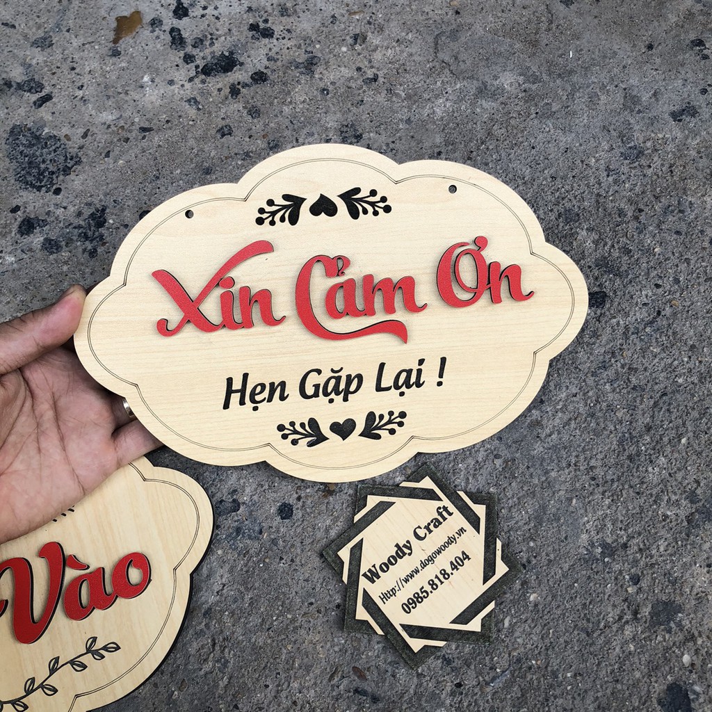 Bảng Gỗ - Mời Vào - Xin Cảm Ơn