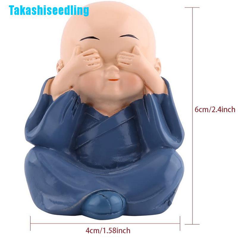 Bộ 4 Tượng Chú Tiểu Nhỏ Để Bàn Trang Trí Sân Vườn