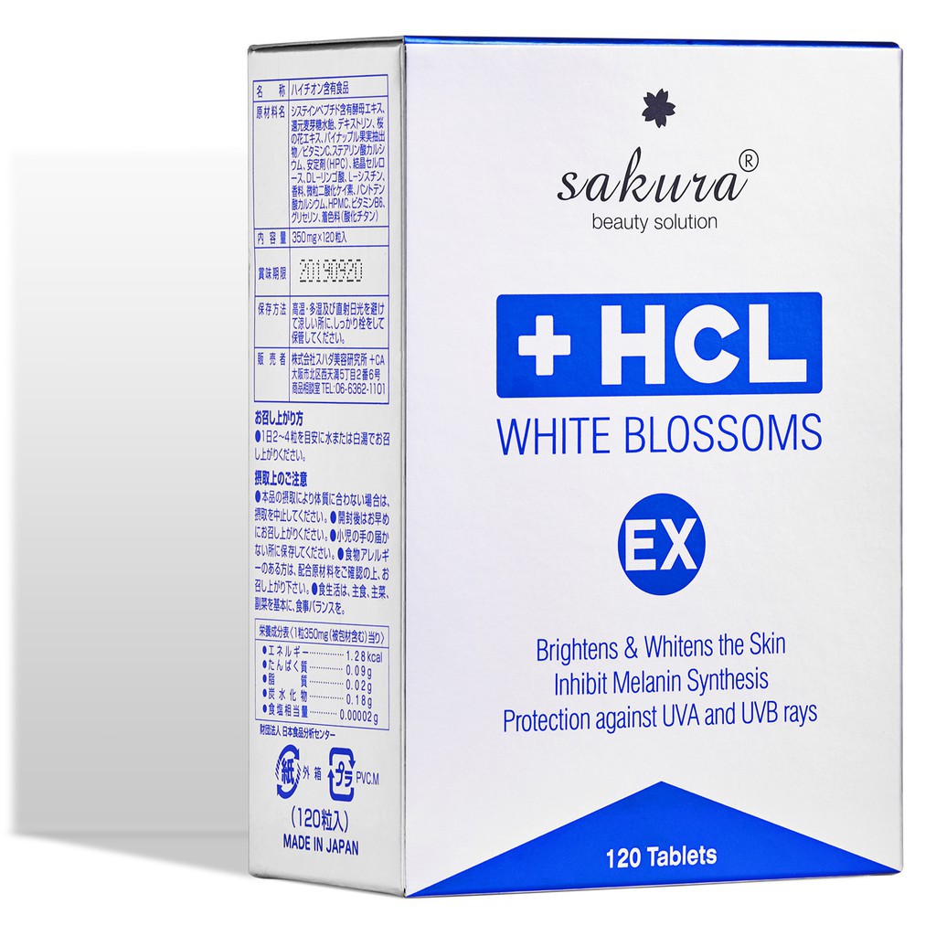 Viên Uống Giảm Sạm Nám Trắng Da HCL White Blossoms EX
