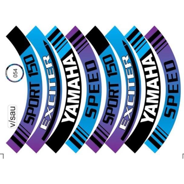 Tem Vành Full Bánh Mã 054 Xanh Tím 3 Lớp Chống Phai