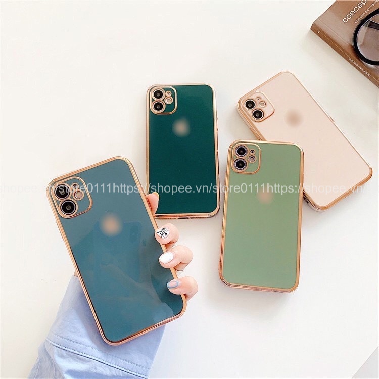 Ốp lưng dẻo logo TÁO viền mạ vàng dành cho iphone 6/6plus/6s/6splus/7/7plus/8/8plus/x/xr/xs/11/12/13/pro/max/plus/promax