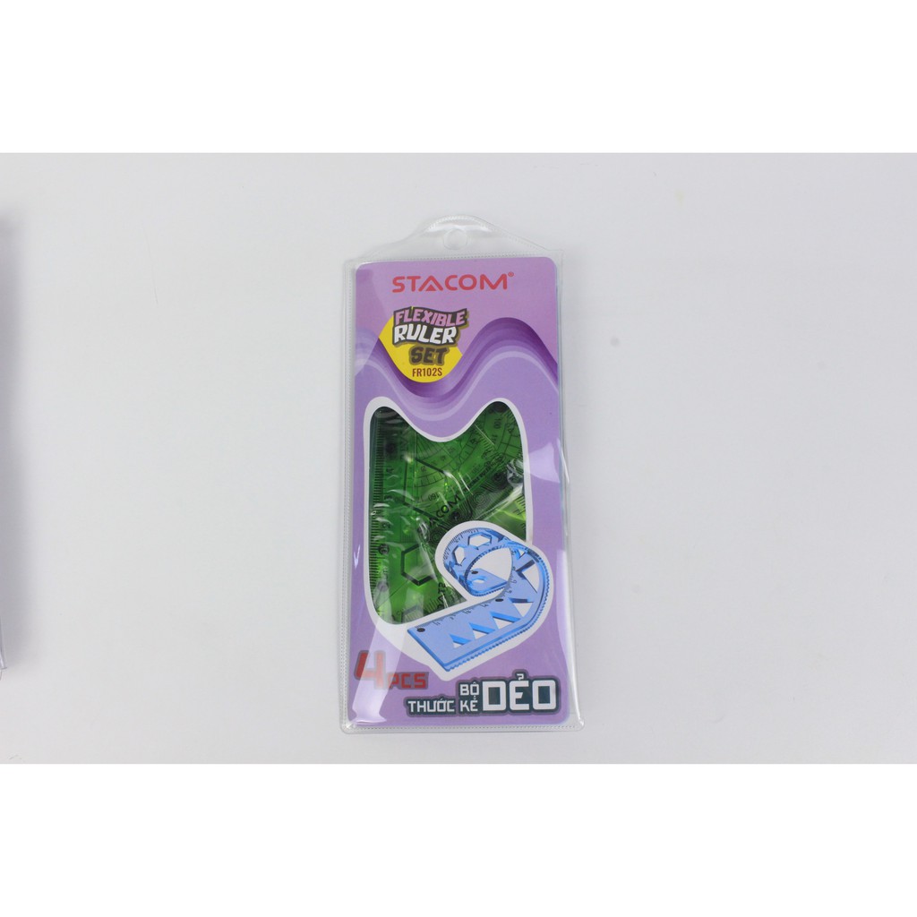 Bộ thước kẻ dẻo 4 món nhiều màu Stacom FR102S