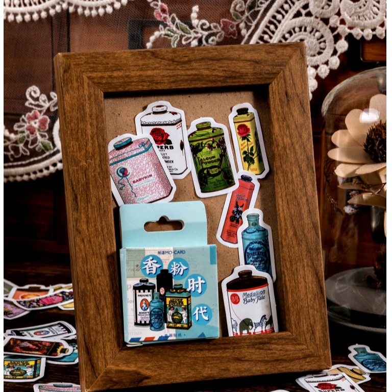 Hộp 46 Miếng Sticker Dán Chủ Đề Các Loại Lọ Trang Trí Phong Cách Retro ST393
