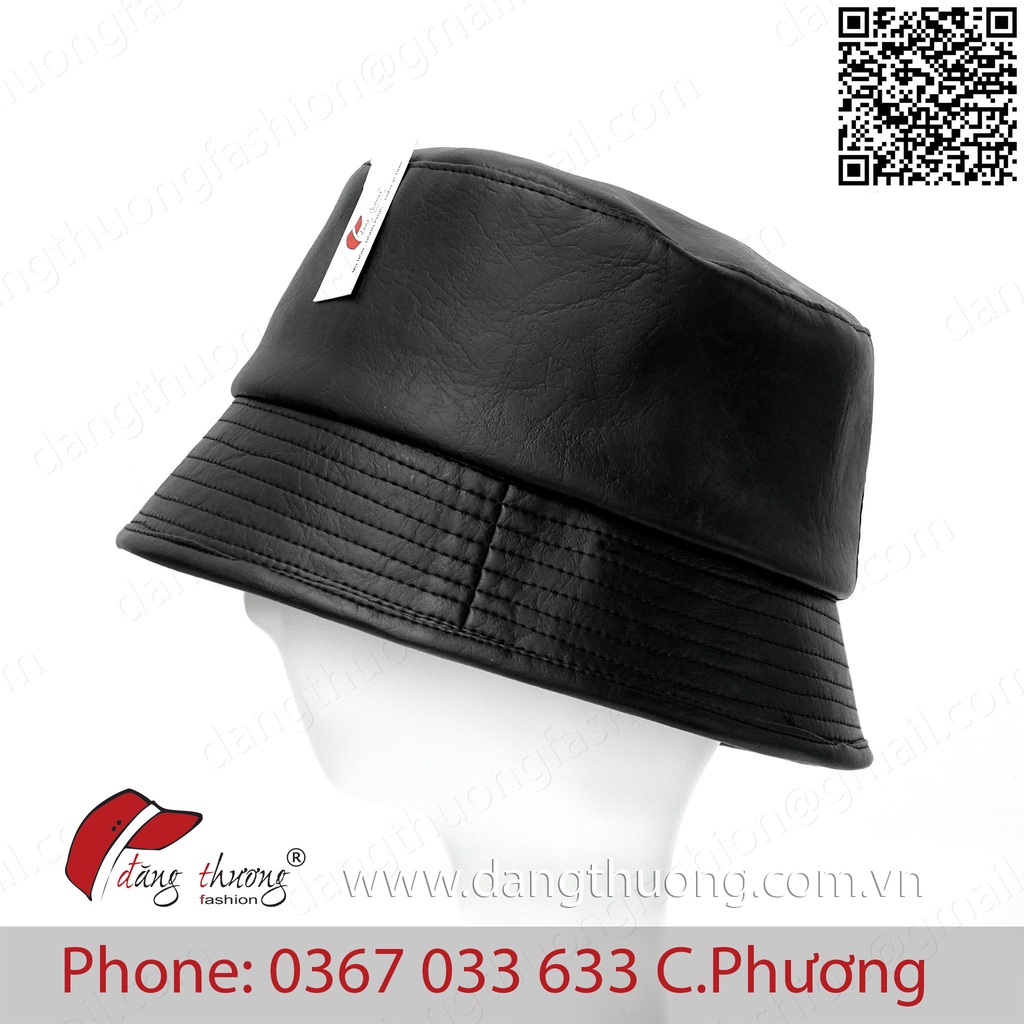 [HÀNG CÓ SẴN] [SHIP HOẢ TỐC] Mũ nón vành bucket da Pu Đen