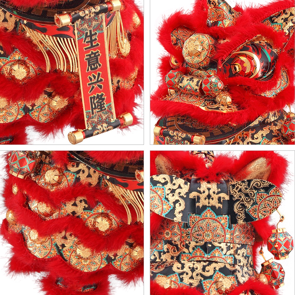 Set đồ chơi lắp ráp Piececool mô hình con lân nhảy múa 3D bằng kim loại phong cách Trung Hoa làm quà tặng