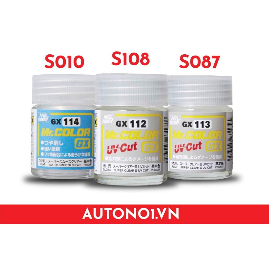 Sơn mô hình phủ bóng - mờ siêu mịn Lacquer 18ml GX112 - GX113 - GX114 Mr.hobby – Mr.Color