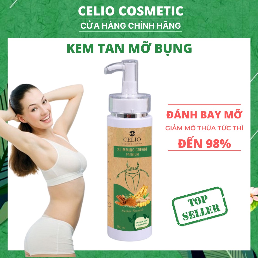 Kem Tan Mỡ Bụng Cấp Tốc CELIO CHÍNH HÃNG Kem Mỡ Giảm Cân Chiết Xuất Quế Gừng Giúp Giảm Mỡ Bụng Tay Chân Đùi 150ml