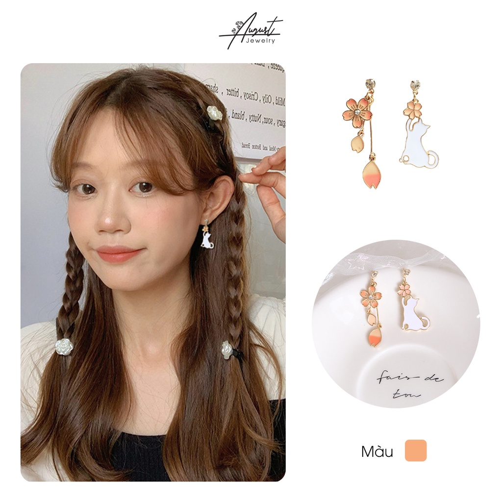 [Augustcloth | AugustJewelry] Bông tai/ Hoa tai chú mèo và bông hoa dễ thương 2022