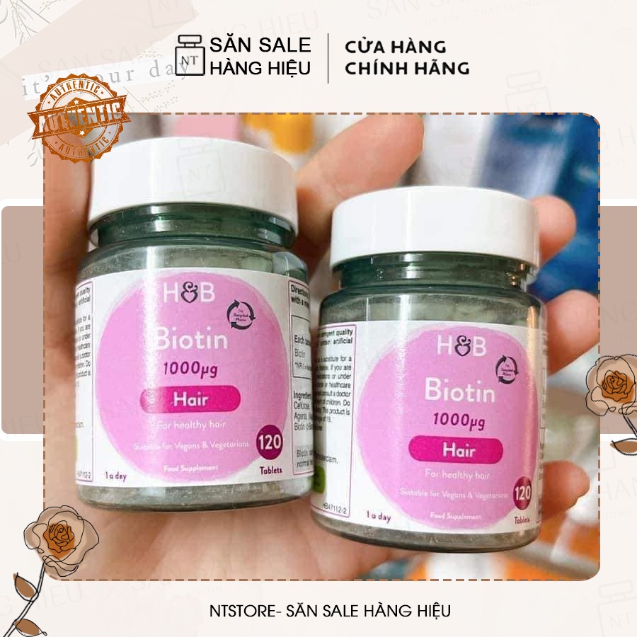 Viên uống Biotin H&amp;B mẫu mới chính hãng