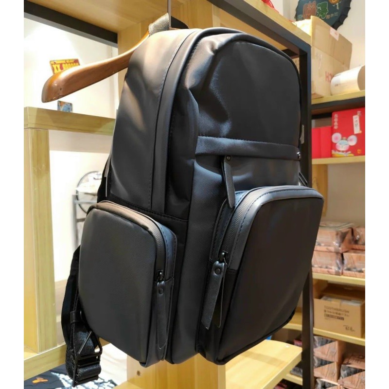 -Balo form vuông ngăn laptop 16inch  C•K backpack--navy phối đen classic