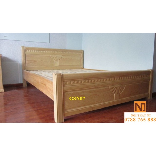 GIƯỜNG GỖ SỒI NGA GSN07