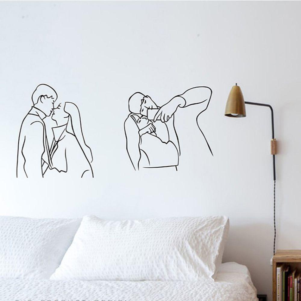 Sticker Dán Tường Họa Tiết Hình Cặp Đôi Dùng Trang Trí Nhà