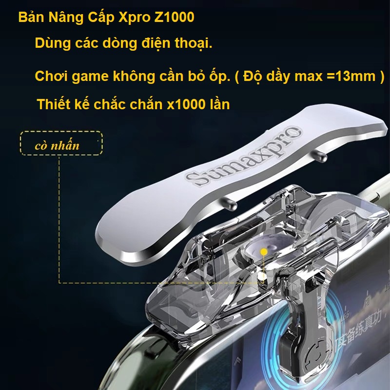 Nút bắn PUBG, FF, RUL cao cấp trong suốt- Nút bấm chơi game ấn cực đã cho mobile tặng kèm ngón tay cầm chơi gaming nhạy.