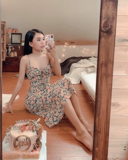 VÁY HAI DÂY HOA NHÍ (KÈM HÌNH THẬT)