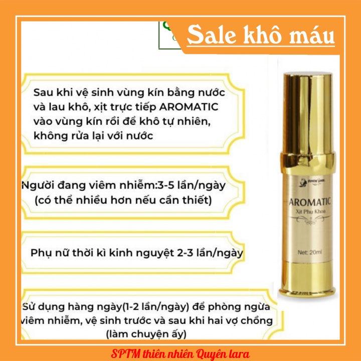 Xịt Phụ Khoa Aromatic Quyên Lara,Hương Thơm Quyến Rũ Khử Mùi Hôi,Làm Thơm,Hồng,Se Khít Cô Bé Dạng Xịt 20ml
