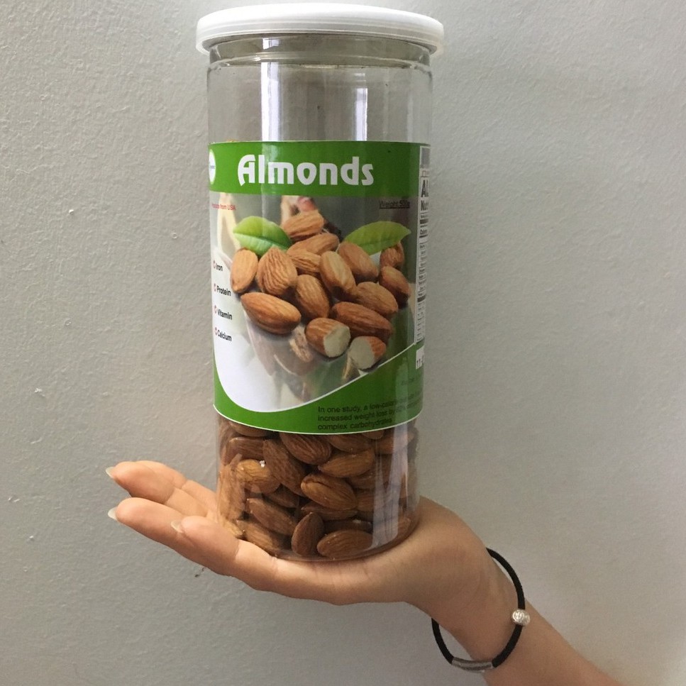 Hạt hạnh nhân lõi chín ALMONDS của Mỹ nguyên vị hộp 500g