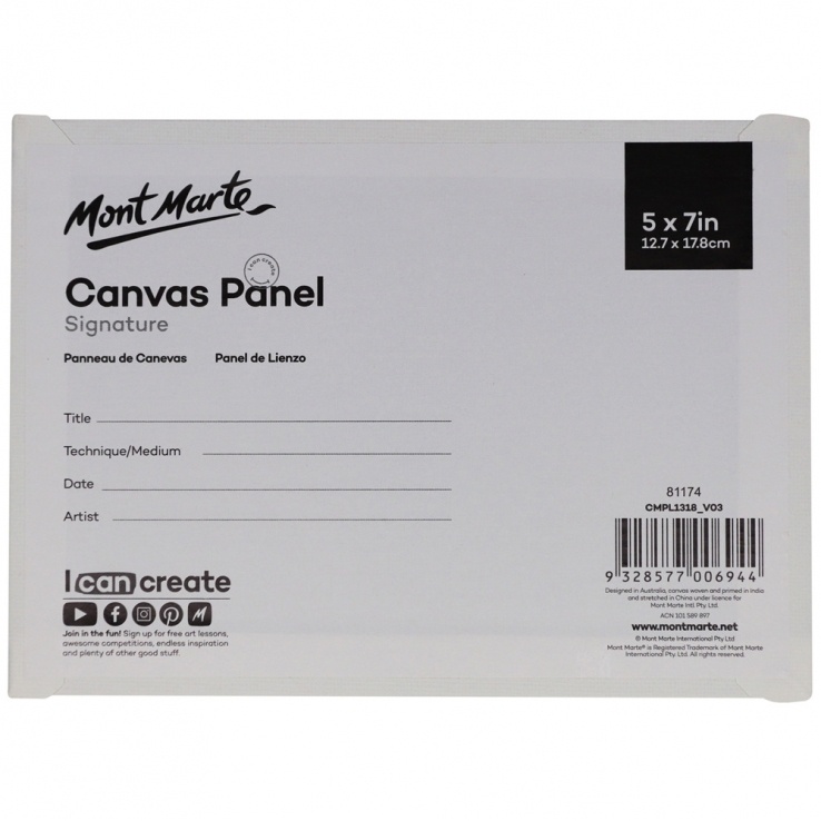 Vải Canvas Vẽ Mont Marte CMPL1318 (3 Tấm)