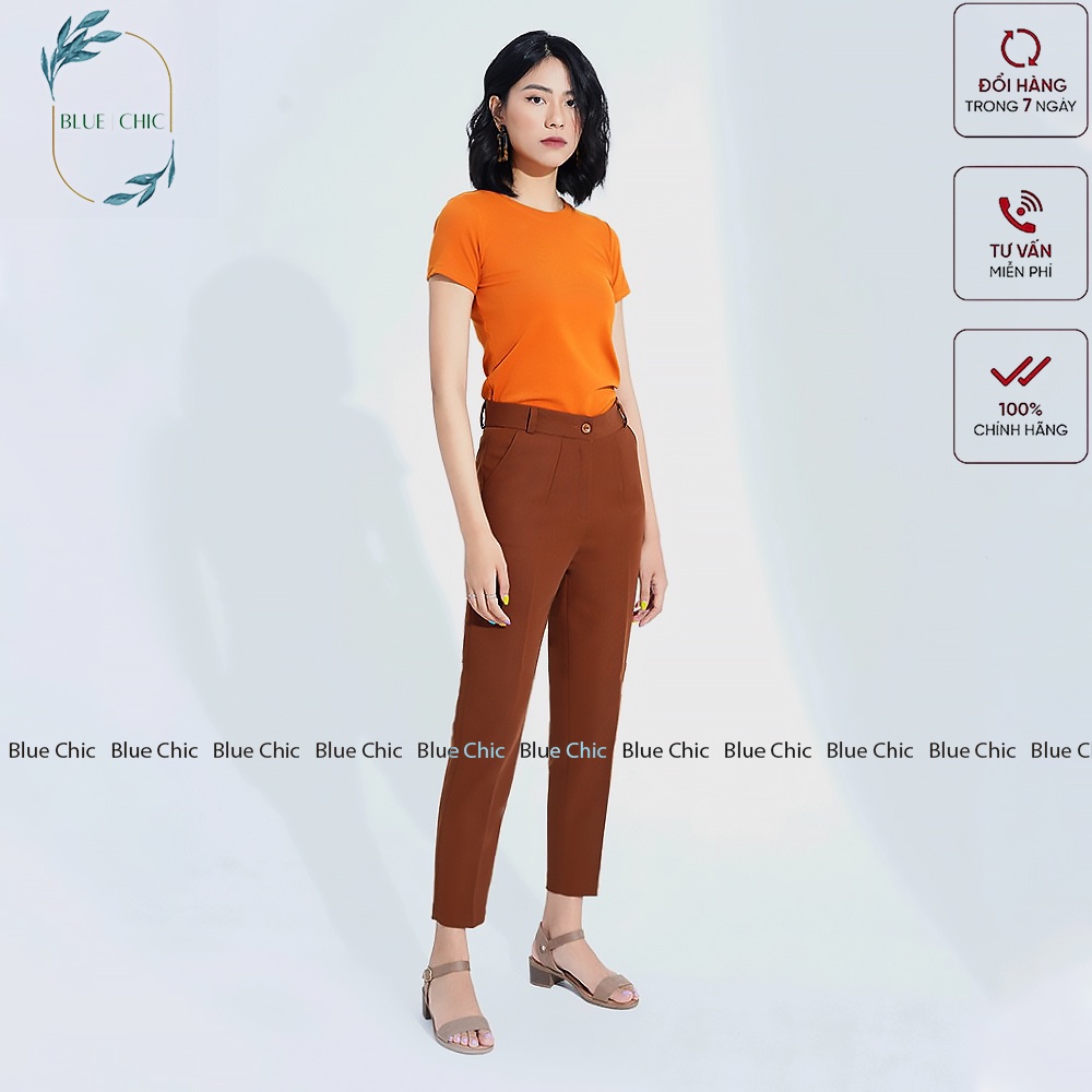 Quần tây nữ Blue Chic công sở lưng cao vải âu baggy đi học đẹp trẻ trung dáng dài 3 màu