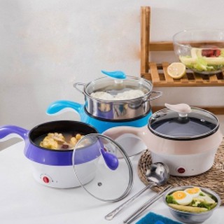 Nồi lẩu đa năng mini 2 tầng kèm xửng hấp có tay cầm kiểu mới