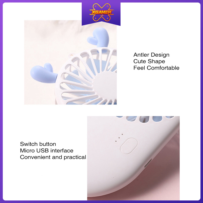 XGamer Mini Macaron fan Cute Handheld 3 Modes USB Battery Charger Cooling Outdoor / Office / Travel During Summer | BigBuy360 - bigbuy360.vn