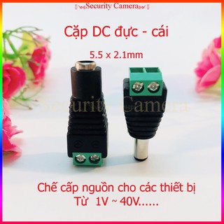 Jack dc nối nguồn đực - cái,giắc nguồn dc vặn vít chuyên dùng nối cấp nguồn cho các thiết bị từ 1v - 40v...