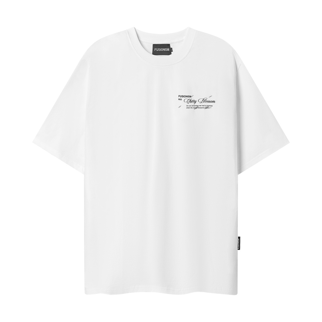 Áo thun in hình Sakura Fusionism - Màu Trắng Đen - Unisex - Form Oversize