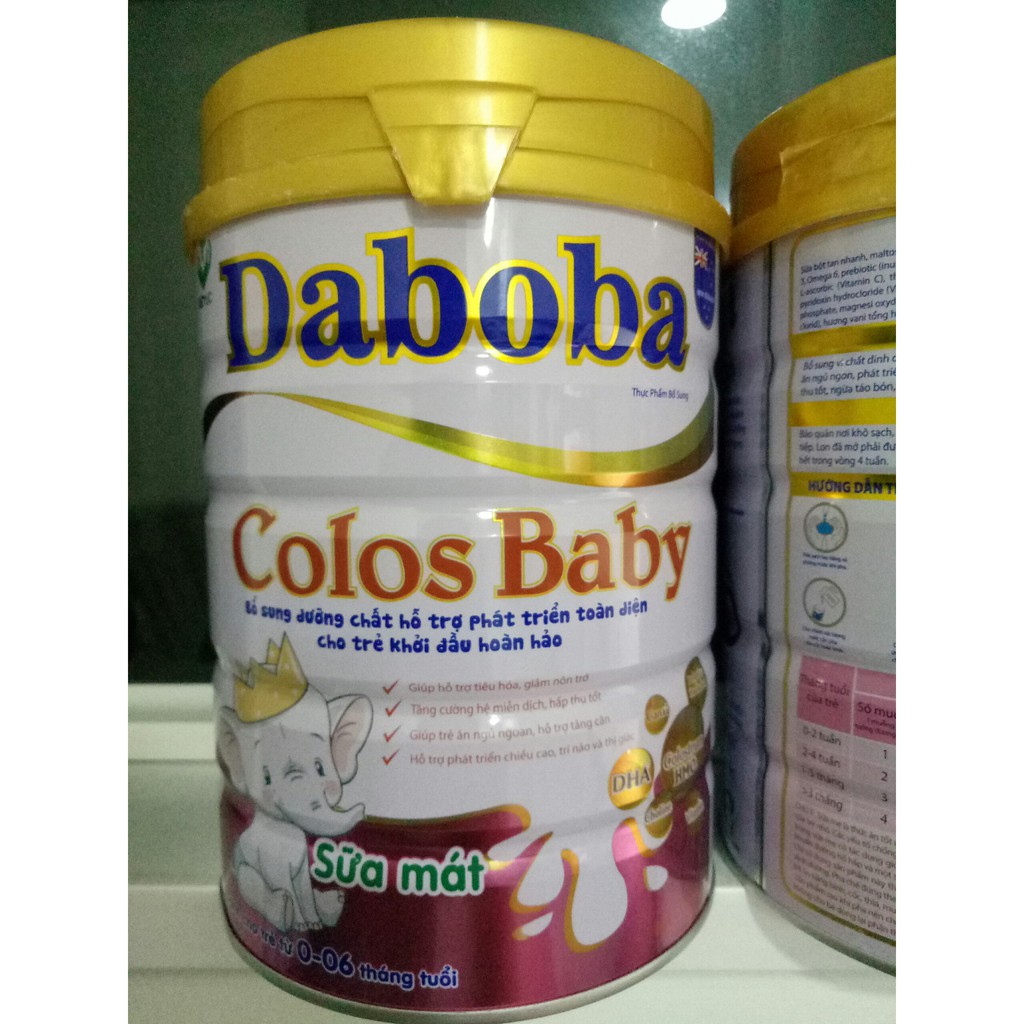Sữa non Colos Baby Daboba 900g dành cho trẻ 0-6 tháng - Giúp bé phát triển toàn diện, ngừa táo bón, giảm nôn trở