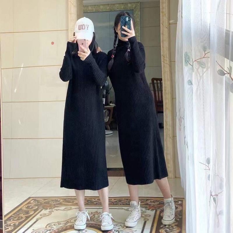 Váy len dài tay cao cổ