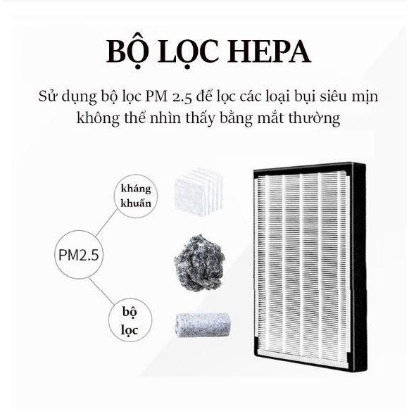 Máy lọc không khí,lọc bụi PM2.5 AVROS công nghệ lọc 5 lớp HEPA kèm remote điều khiển - Home and Garden