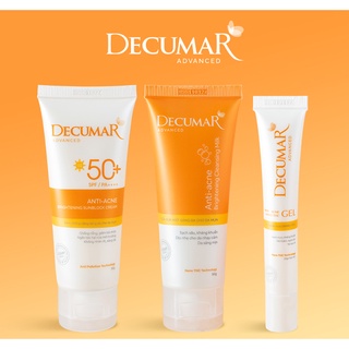 Combo 3 sản phẩm ngừa mụn sáng da Decumar Advanced THC White (Gel mụn thâm+Gel rửa mặt sáng da+Kem chống nắng sáng da) thumbnail