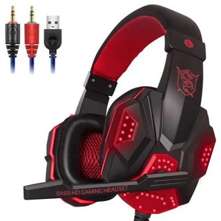 Tai Nghe Gaming PT Có Mic Cao Cấp - Tai Nghe Chụp Tai BẢN ĐÈN LED Cho Gamer PUBG, Liên Minh, Liên Quân (Mầu Đỏ)