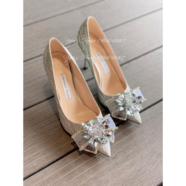 Giày cao gót đá chùm