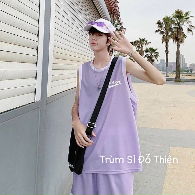 ĐỒ BỘ NAM MẪU MỚI  FREESHIP  BỘ THỂ THAO TẬP GYM BÓNG RỔ 3 LỖ SÁT NÁCH VOSION MẶC NHÀ NAM NỮ PHONG CÁCH TRẺ TRUNG