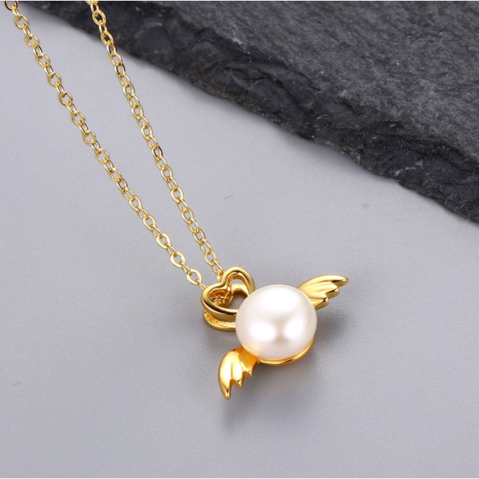 Mặt dây chuyền rỗng để đính hạt trai hình đôi cánh