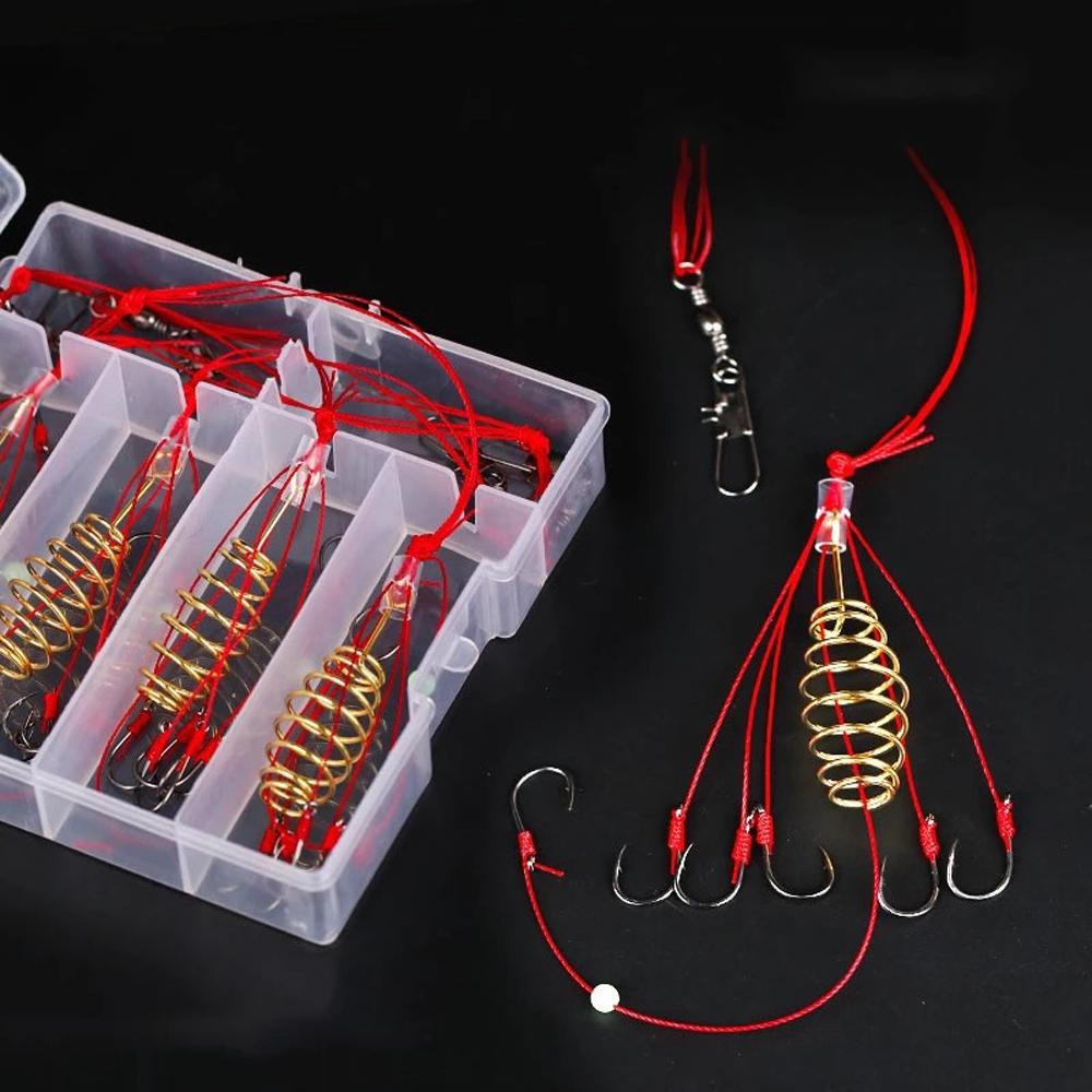 BARRY Set 4 Móc Câu Cá Bằng Thép Carbon