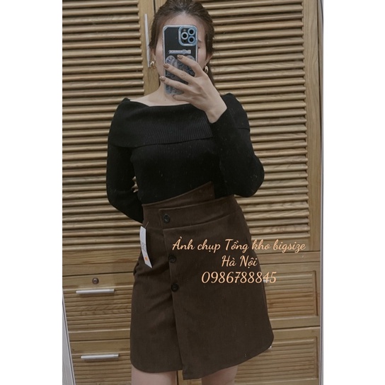 Chân váy tăm nhung Bigsize có quần trong 60-90kg Ms555