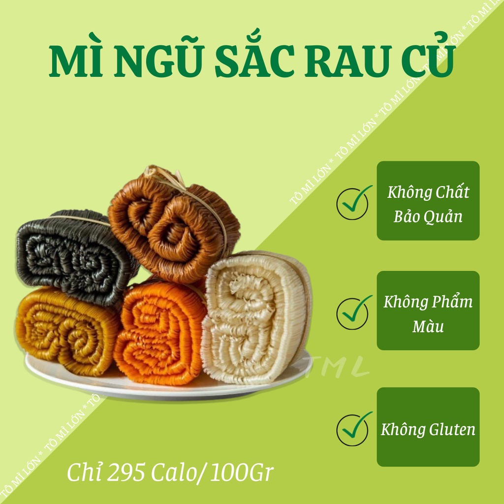 Mì ngũ sắc rau củ quả giảm cân, mỳ ngũ săc rau củ eat clean, ăn chay, không chiên nóng 1kg