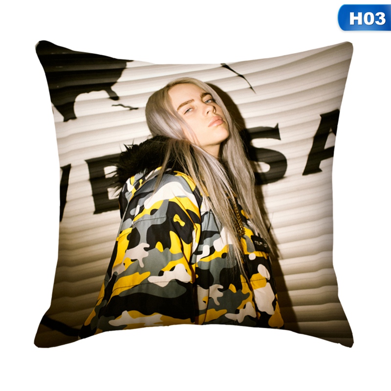 Vỏ Gối Vuông In Hình Billie Eilish Độc Đáo