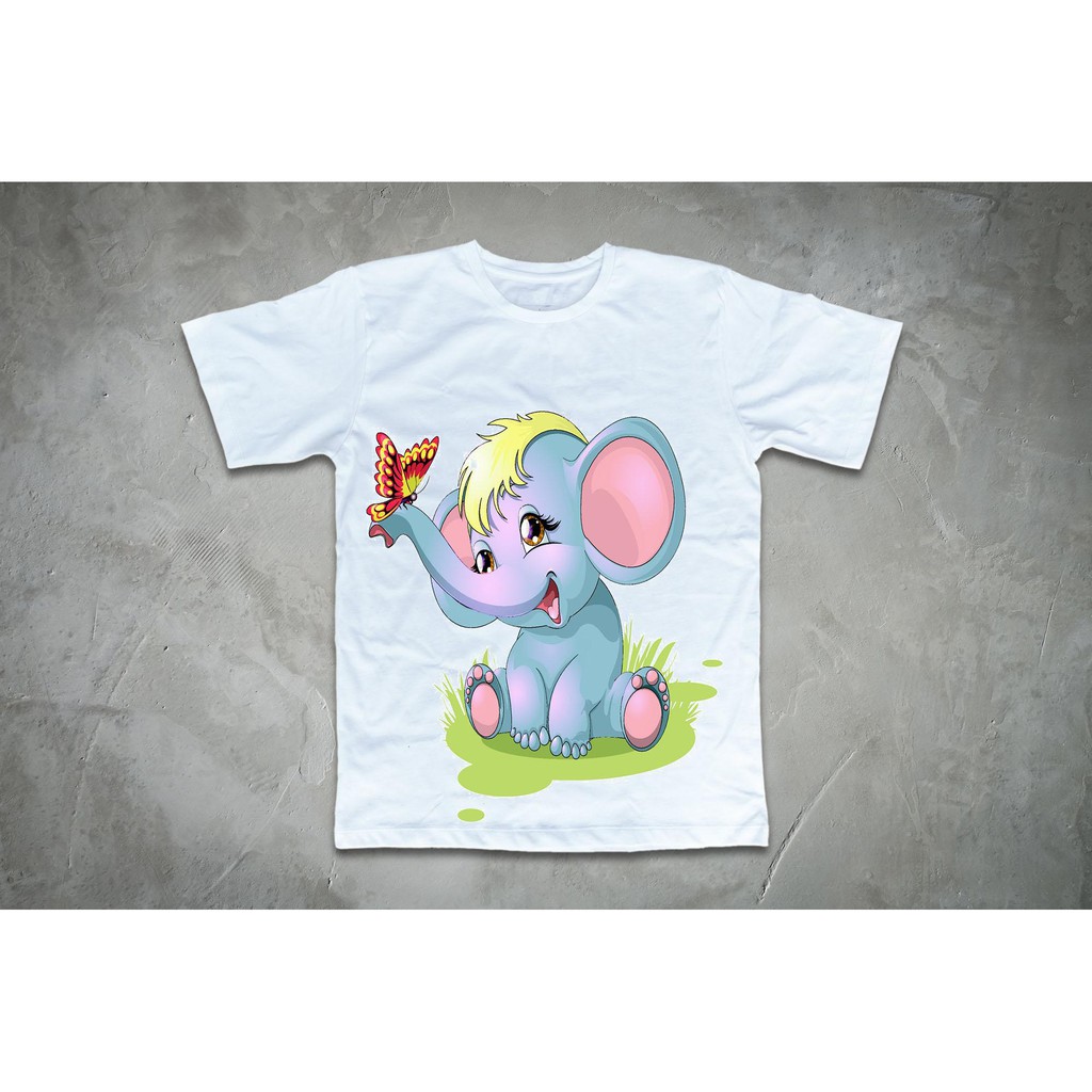 Áo thun Unisex con voi con dễ thương thoáng mát