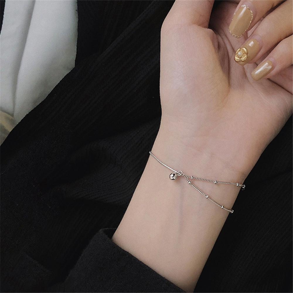 Vòng tay chuỗi hạt S925 thiết kế bất đối xứng thời trang cho nữ Yanqueens Trang sứ Quà tặng