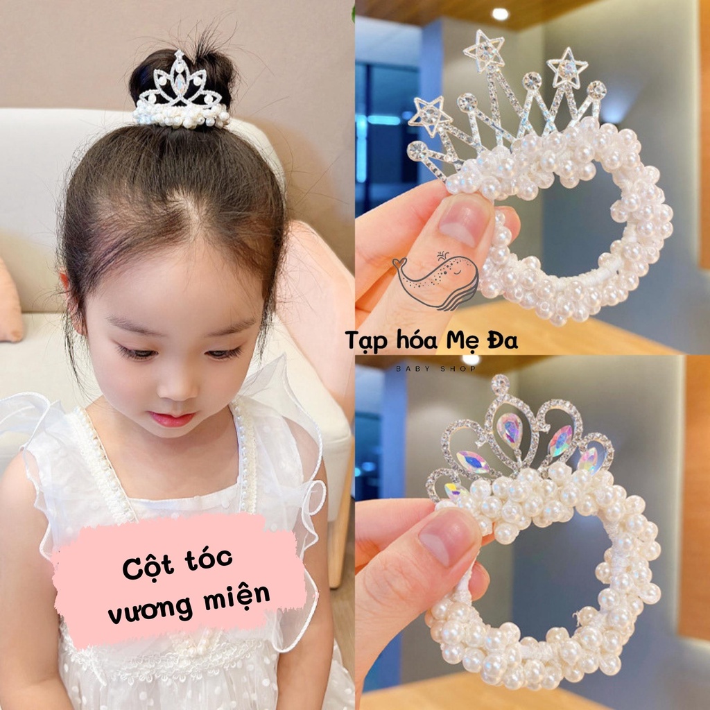 [HOT] Dây cột tóc/đồ buộc tóc ngọc trai nhân tạo đính vương miệng công chúa dễ thương cho bé gái