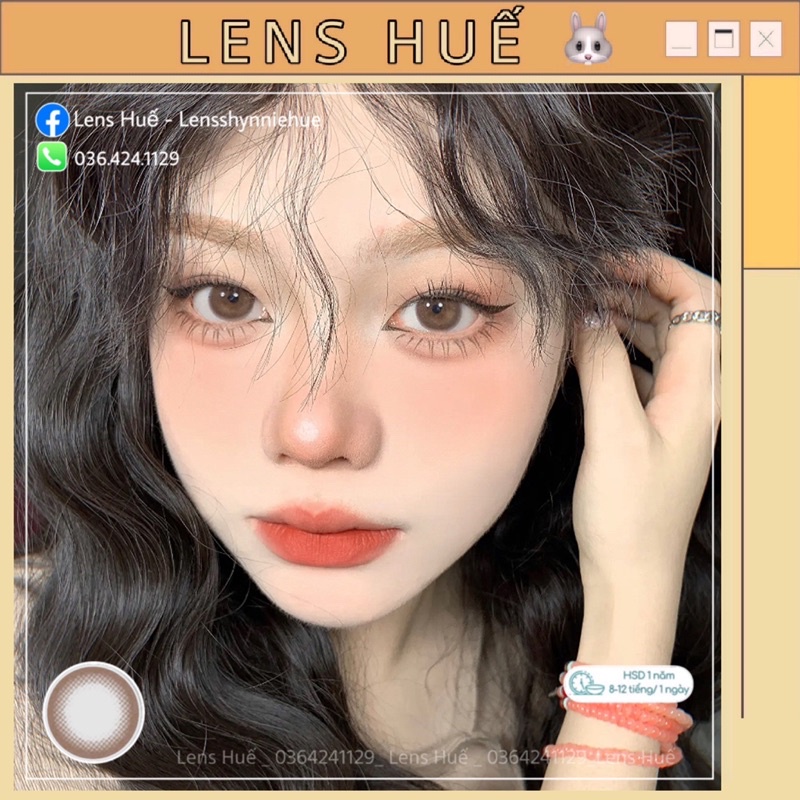 ✨LENS CHOCO TỰ NHIÊN - kính áp tròng giãn to màu choco nhẹ - Lens Huế 🐰