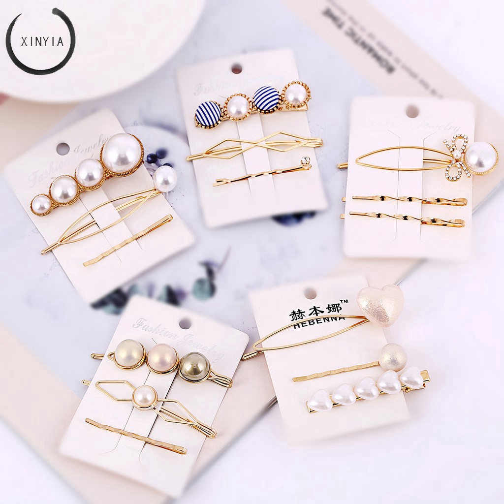 Kẹp Tóc Đính Ngọc Trai Phong Cách Hàn Quốc Xinh Xắn Cho Nữ